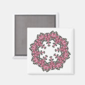 Rosa Blume Magnet (Vorderseite/Rückseite)