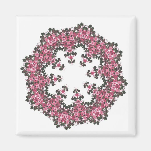 Rosa Blume Magnet (Vorne)