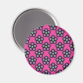 Rosa Blume Magnet (Vorderseite/Rückseite)