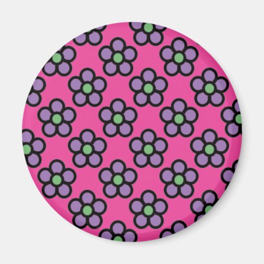 Rosa Blume Magnet (Vorne)
