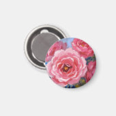 Rosa Blume Magnet (Vorderseite/Rückseite)
