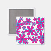Rosa Blume Magnet (Vorderseite/Rückseite)