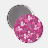 rosa Blume Magnet (Vorderseite/Rückseite)