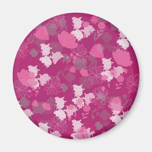 rosa Blume Magnet (Vorne)