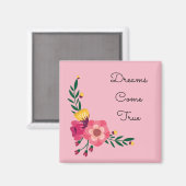 Rosa Blume Magnet (Vorderseite/Rückseite)