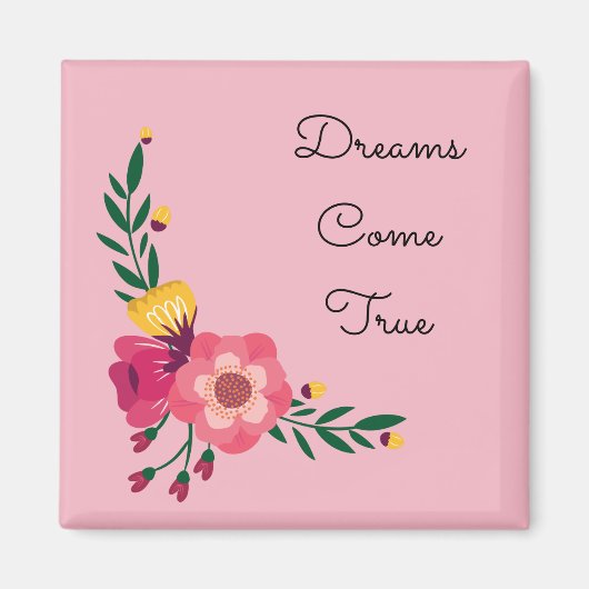 Rosa Blume Magnet (Vorne)
