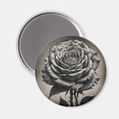 Rosa Blume Magnet (Vorderseite/Rückseite)