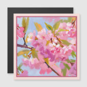 Rosa Blume Magnetkarte (Vorne/Hinten)