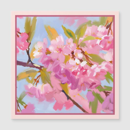 Rosa Blume Magnetkarte (Vorderseite)