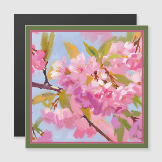 Rosa Blume Magnetkarte (Vorne/Hinten)