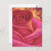 Rosa Blume Malerei Art - Multi Postkarte (Vorne/Hinten)