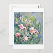 Rosa Blume Malerei Postkarte (Vorne/Hinten)