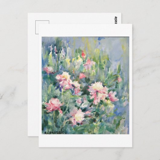 Rosa Blume Malerei Postkarte (Vorne/Hinten)