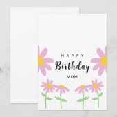 Rosa Blume Mama Geburtstagkarte Dankeskarte (Vorne/Hinten)