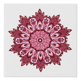 Rosa Blume Mandala Boho Imitate Wrapped Canvas Pri Künstlicher Leinwanddruck