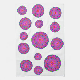 Rosa Blume Mandala Geschirrtuch