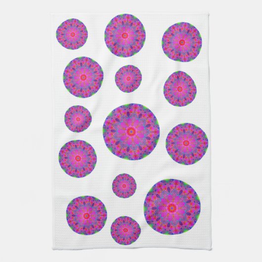 Rosa Blume Mandala Geschirrtuch (Vertikal)