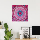 Rosa Blume Mandala Poster (Heimbüro)