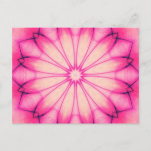 Rosa Blume Mandala Postkarte