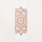 Rosa Blume Mandala Rose Gold Yogamatte (Vorderseite)