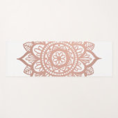 Rosa Blume Mandala Rose Gold Yogamatte (Vorderseite (Horizontal))