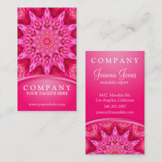 Rosa Blume Mandala Visitenkarte