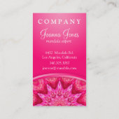 Rosa Blume Mandala Visitenkarte (Rückseite)
