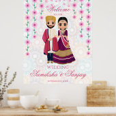 Rosa Blume Mandalas Indische Paardarstellung Poster (Küche)