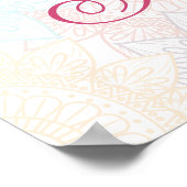 Rosa Blume Mandalas Indische Paardarstellung Poster (Ecke)