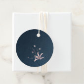 Rosa Blume marineblau Geschenkanhänger (Beispiel)