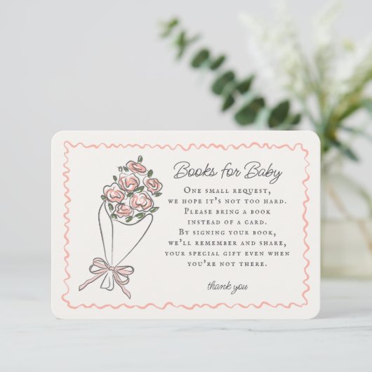Rosa Blume Markt Blumenbücher für Babywindeln Begleitkarte (Stehend Vorderseite)