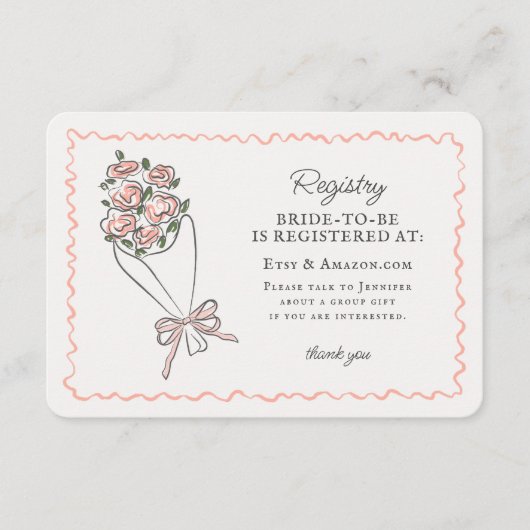 Rosa Blume Markt Frischblumenregister einfügen Begleitkarte (Vorderseite)