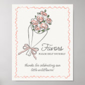 Rosa Blume Markt Frische Blumen Favoriten Zeichen Poster (Vorne)