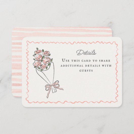 Rosa Blume Markt Frische Blumendetails Beilage Begleitkarte (Vorne/Hinten)