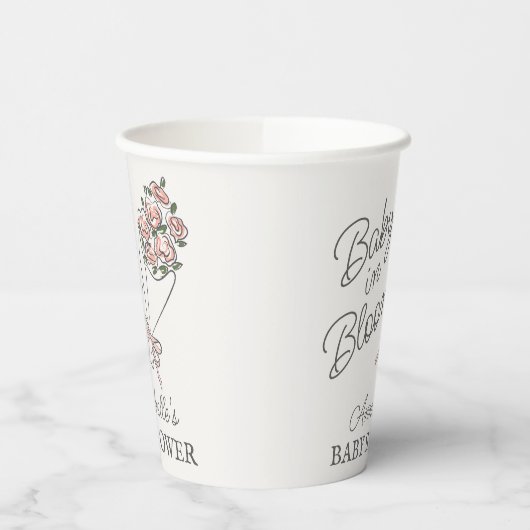 Rosa Blume Markt Frische Blumendusche Pappbecher (Links)