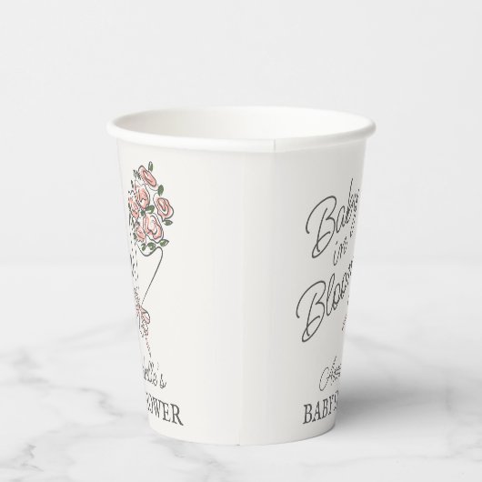 Rosa Blume Markt Frische Blumendusche Pappbecher (Rechts)