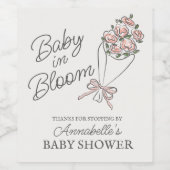 Rosa Blume Markt Frische Blumendusche Weinetikett (Einzelnes Label)