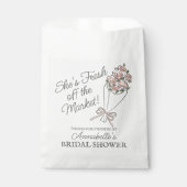 Rosa Blume Markt Frisches Brautparty Geschenktütchen (Vorderseite)