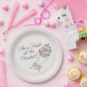 Rosa Blume Markt Frisches Brautparty Pappteller (Party)