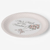 Rosa Blume Markt Frisches Brautparty Pappteller (Schrägansicht)