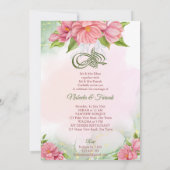 Rosa Blume Marokkanische Laternen Islamische Hochz Einladung (Rückseite)