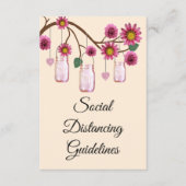 Rosa Blume Mason Jar Sicherheitsmaßnahmen Begleitkarte (Vorderseite)