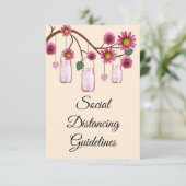 Rosa Blume Mason Jar Sicherheitsmaßnahmen Begleitkarte (Stehend Vorderseite)