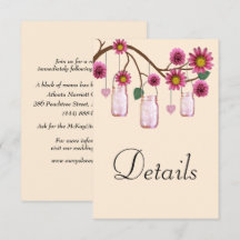 Rosa Blume Mason Jars Hochzeitdetails