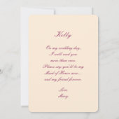 Rosa Blume Mason Jars Trauzeugin Card Einladung (Rückseite)