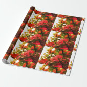 Rosa Blume Matte Wrapping Paper Geschenkpapier (Ungerollt)