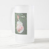 Rosa Blume Mattglas Bierglas (Vorderseite Links)