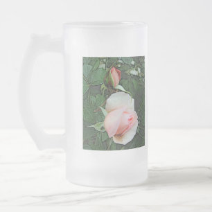 Rosa Blume Mattglas Bierglas