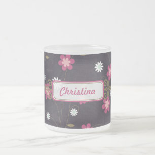 Rosa Blume Mattiert Glass Kaffee Tasse Cup