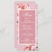 Rosa Blume Menükarte (Vorne/Hinten)